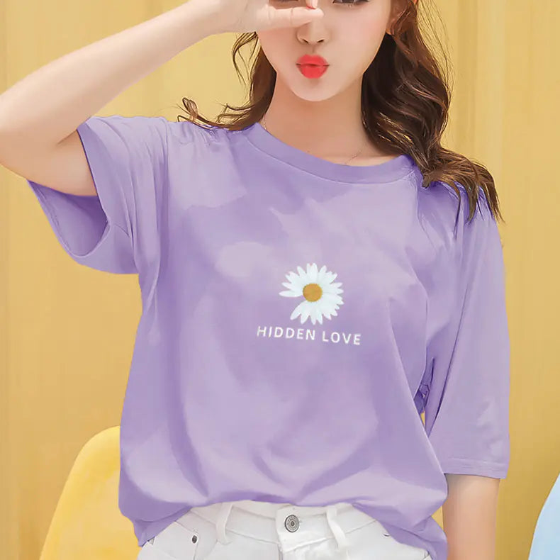 Summer Daisy Short Sleeve T-Shirt for Women