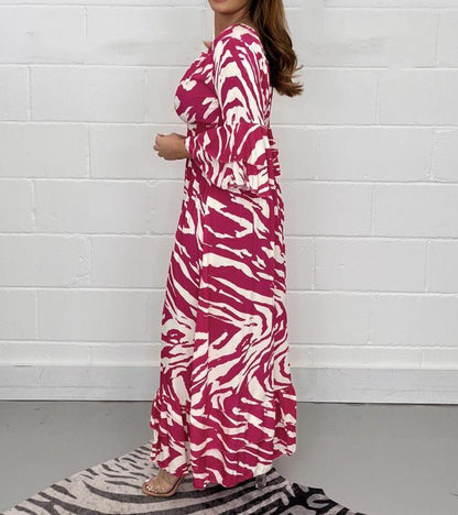 Fall/Winter Women's Casual Printed Dress