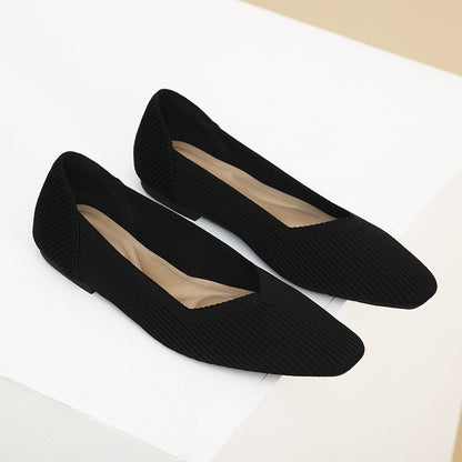 Knitted Flat Shoes with Soft Sole for Women