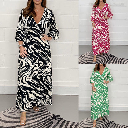 Fall/Winter Women's Casual Printed Dress