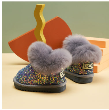 Girls' Thick Velvet Cotton Snow Boots for Kids