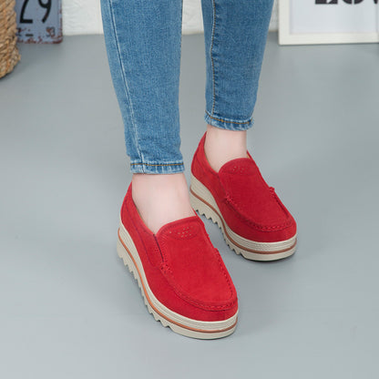 Women's Thick Sole Suede Height Increasing Shoes