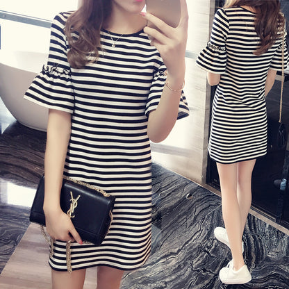 New Summer Striped T-Shirt Dress for Women