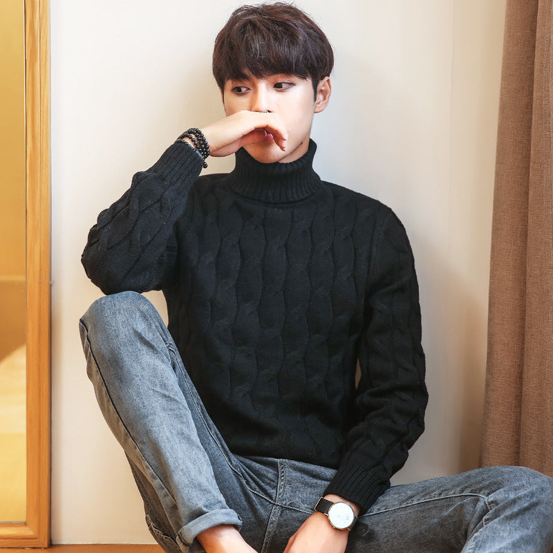 Plus Size Men's Winter Padded Turtleneck Sweater