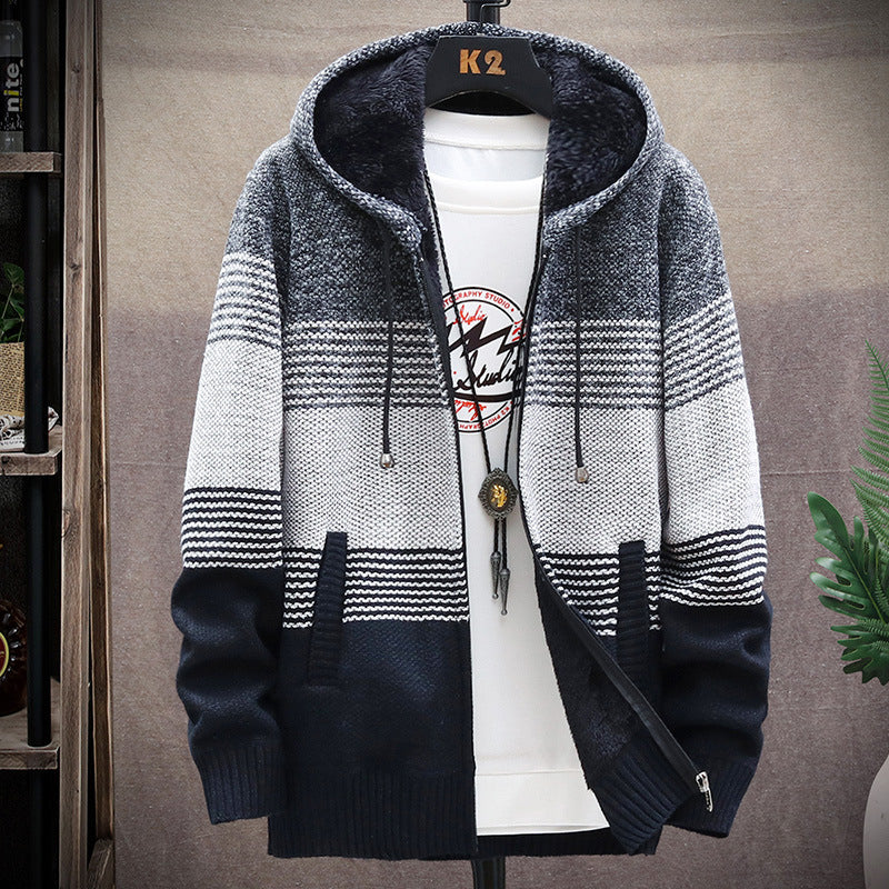 Thickened Fleece Hoodie Cardigan for Men
