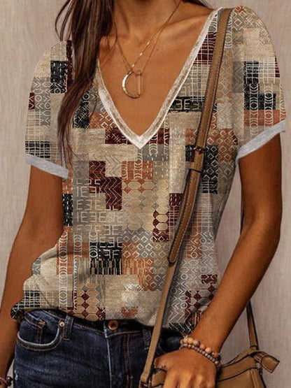 Plus Size Women's Casual V-Neck T-Shirt