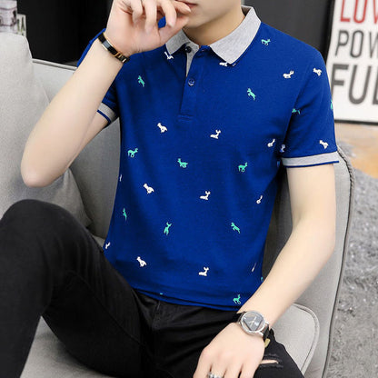 Men's Printed Polo Shirts - Oversized Casual Tee