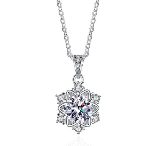 Halskette mit Schneeflocken-Anhänger aus Sterlingsilber 925