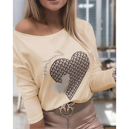 Spot Women's Off-the-Shoulder Long Sleeve Blouse