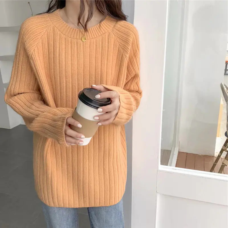 Loose Knit Sweater for Women - Versatile Autumn Top