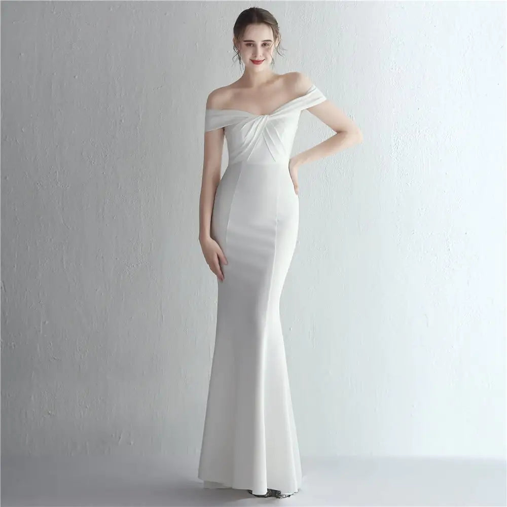 Slim-fit Off-shoulder Long Dress for Women