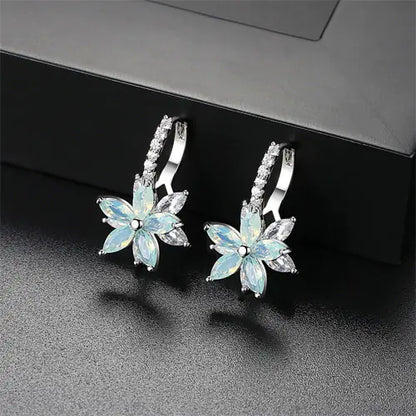 Snowflake Earrings with Zirconium Studs