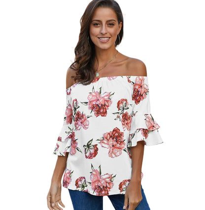 Women's Off-Shoulder Printed Blouse