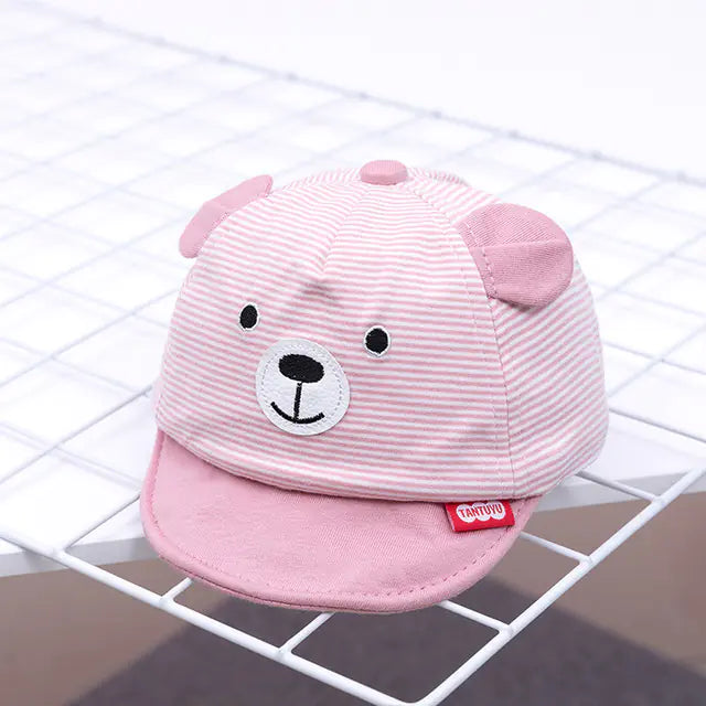 Cute Cartoon Baby Bear Baseball Cap for Boys and Girls