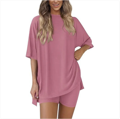 Casual Solid Color Two-Piece Outfit