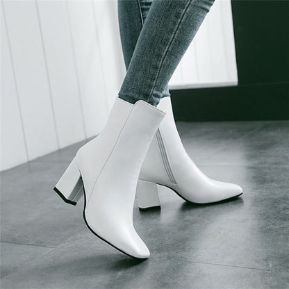 Autumn Women's Short Boots, Stylish Chunky Heels