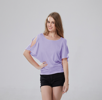 Plus Size Round Neck Cold Shoulder T-Shirt