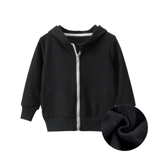Warm Thick Zipper Hooded Sweatshirts for Toddlers