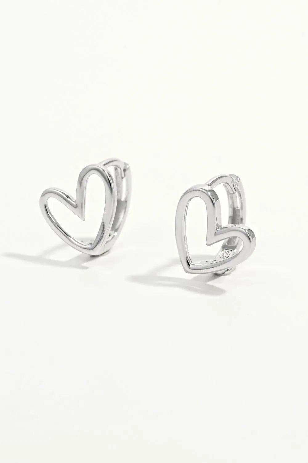 925 Sterling Silver Heart Shape Earrings