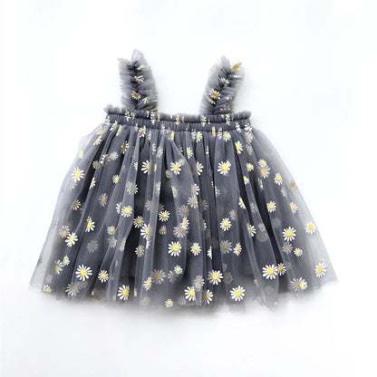 Summer New Girls' Embroidered Tulle Dress (Princess Style)