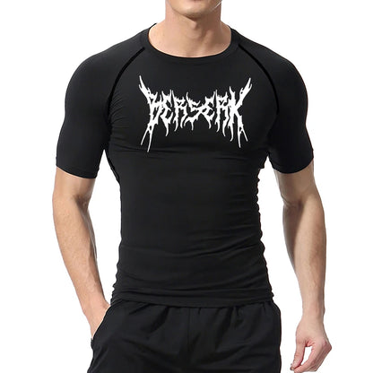 Men Athletic Quick Dry Compression Berserk Print T-shirts Tees