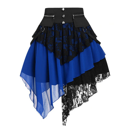 Fashion Summer Women's Irregular Lace Stitching Skirt