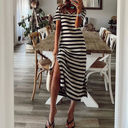 Spring European Style Loose Floral Dress