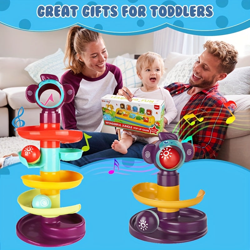 Multi-Color 5-Layer Ball Track Tower - Educational Spinning Balls Toy for Youngsters