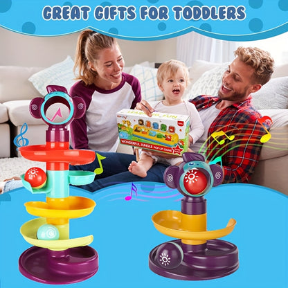 Multi-Color 5-Layer Ball Track Tower - Educational Spinning Balls Toy for Youngsters