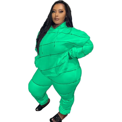 Plus Size Women's Pullover Sweater Two-Piece Set