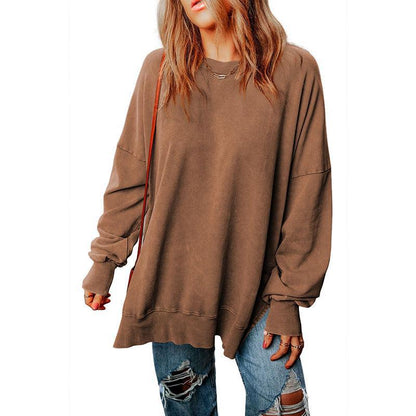 New Solid Color Loose Pullover Top for Women