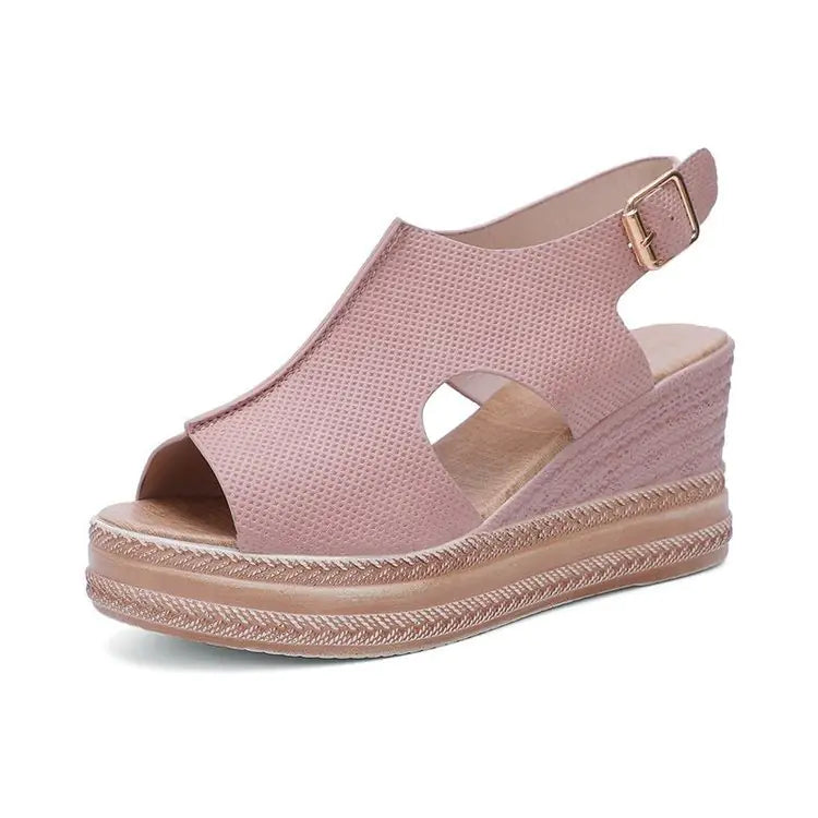 Women's Summer Wedge Heel Platform Peep Toe Sandals - Trendy Attic Store01