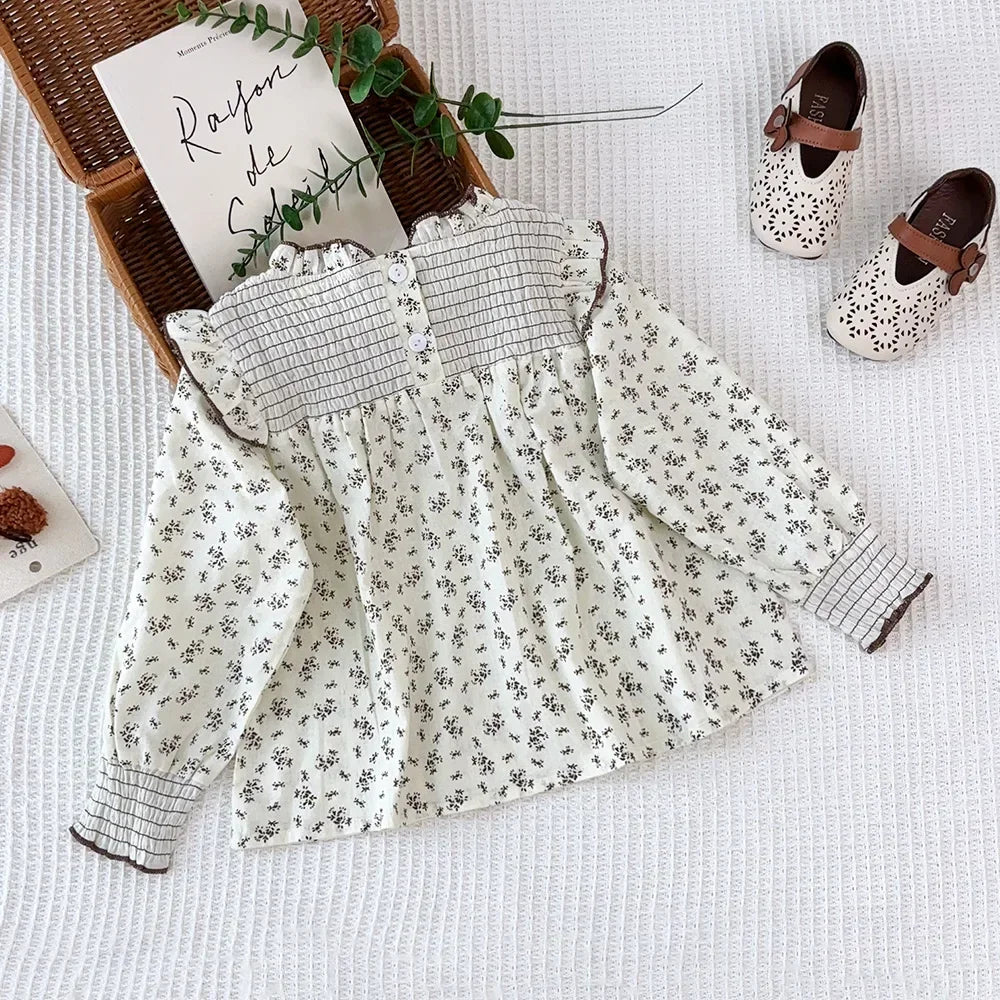 Sweet Cute Baby Girl  Long Sleeved Floral Shirt