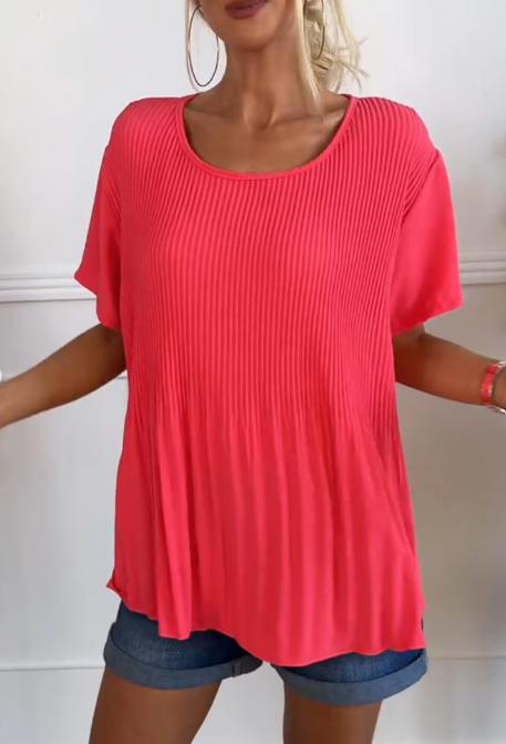 Plus Size Western Pleated Blouse