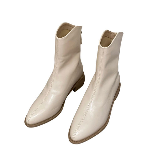 Women's Pointed Toe Ankle Boots with Thick Heels