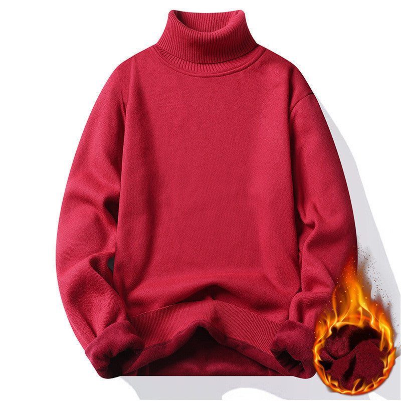Plush High-Neck Sweater for Men