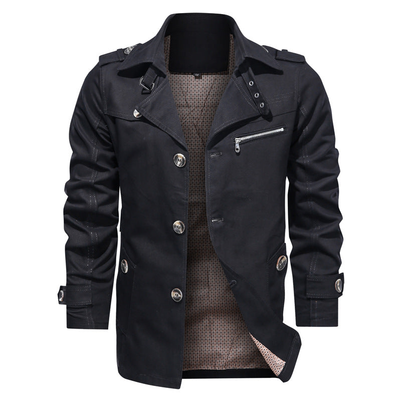 Cotton Mid-Length Casual Jacket for Men
