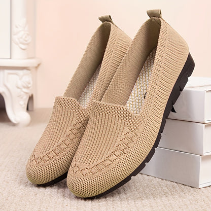 Women's Comfy Solid Color Knit Loafers