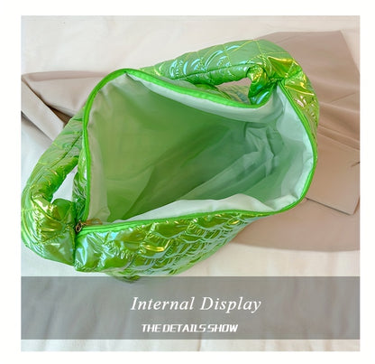 Large Space Print Cloud Pleated Women's Tote Bag