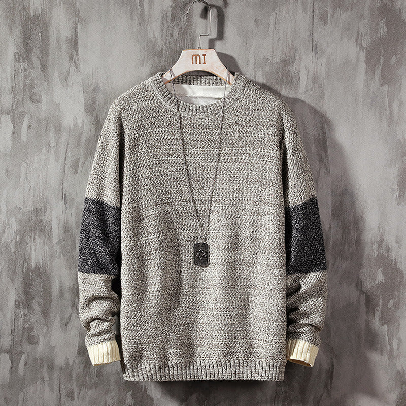 Plus Size Casual Color-Blocking Loose Sweater