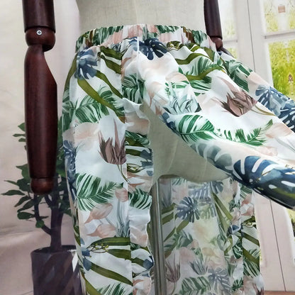 Leaf Print Bikini Set - Sexy Backless Swimwear