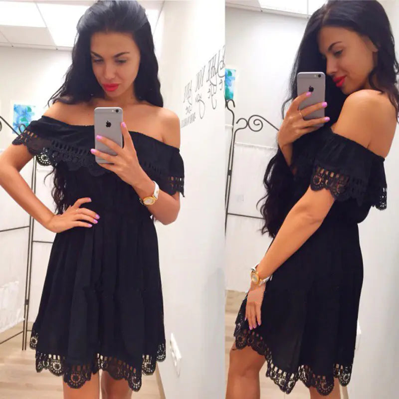 Off-the-Shoulder Lace Dress for Women
