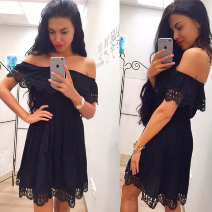 Off-the-Shoulder Lace Dress for Women