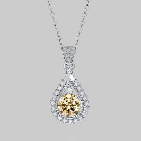 Drop-shaped Moissanite Necklace