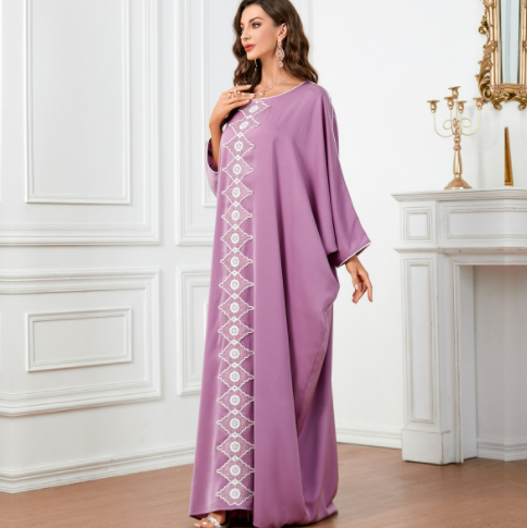 Plus Size Women's Dress with Batwing Sleeves