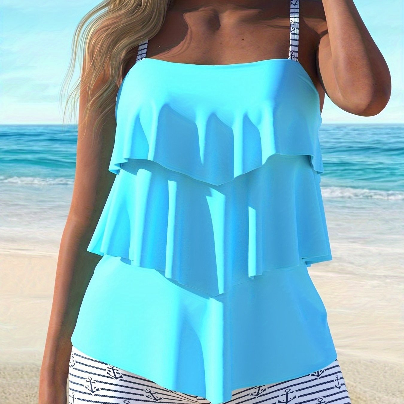 Two-Piece Women's Beachwear Tankini Swimsuit Set
