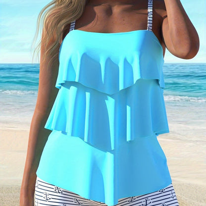 Two-Piece Women's Beachwear Tankini Swimsuit Set