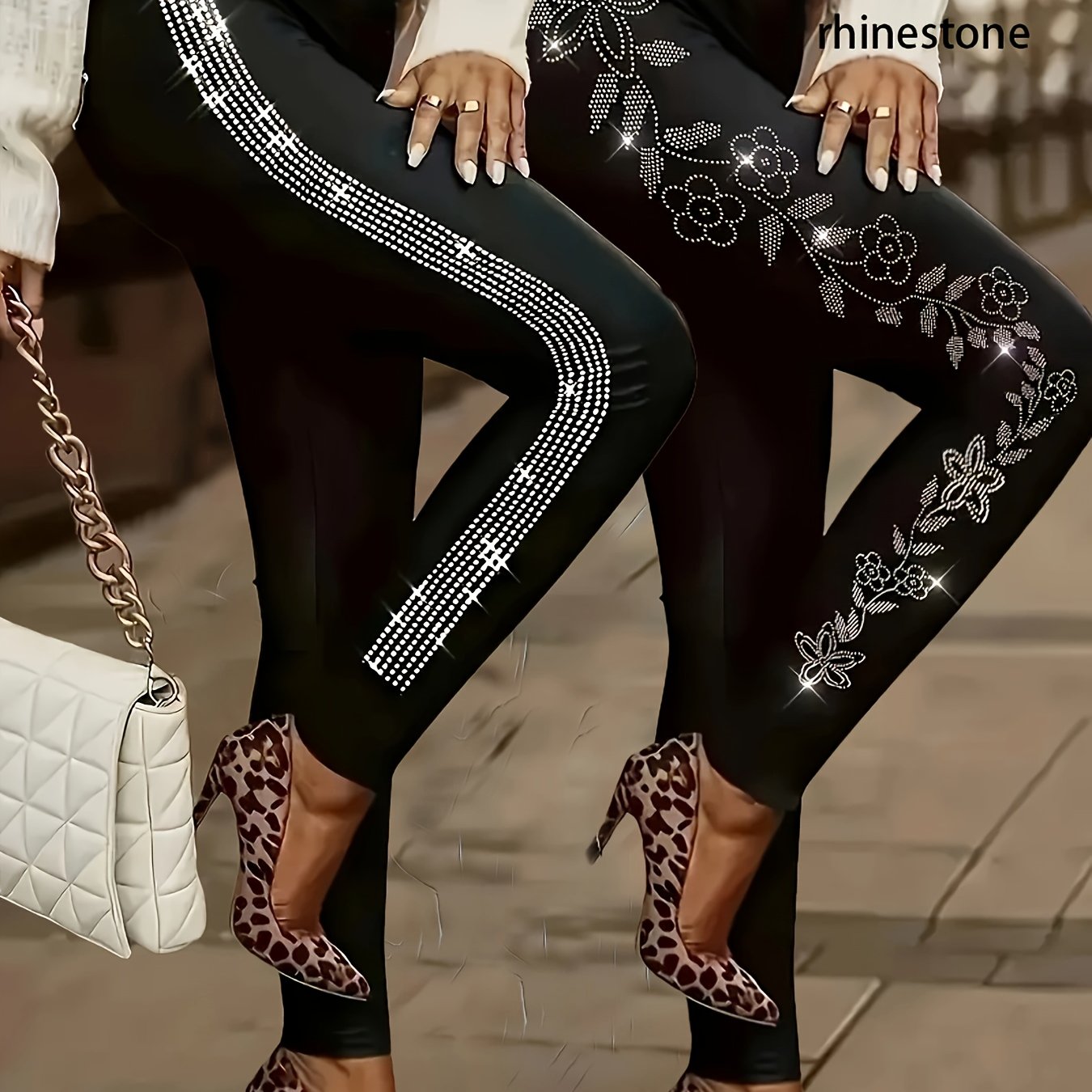 Plus Size Two-Piece Set - Elegant Striped Pattern