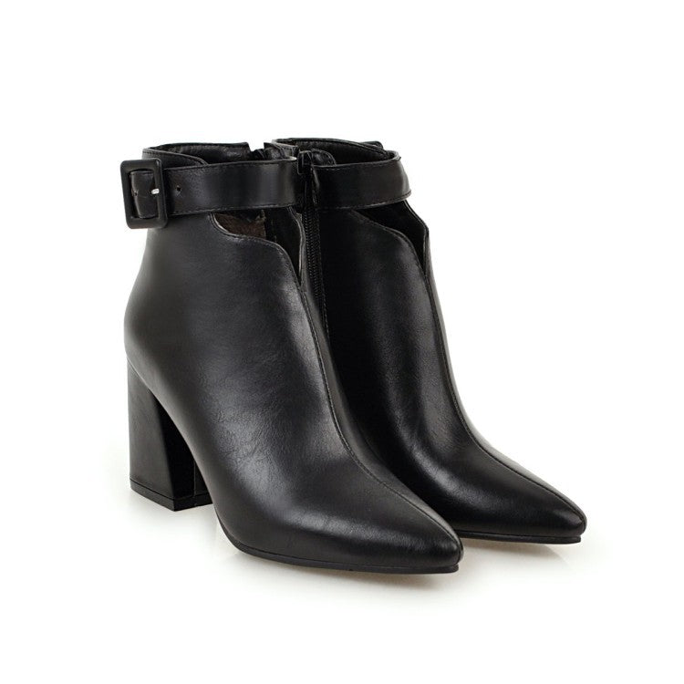 British Pointed Toe High Heel Women's Boots with Zipper