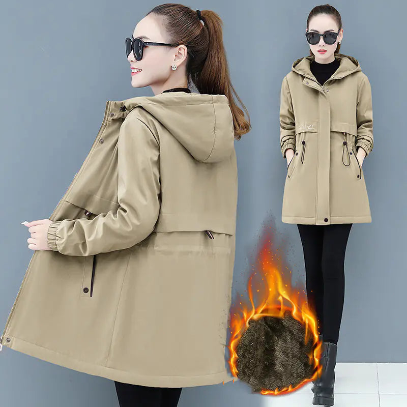 Plus Size Women's Autumn Winter Long Coat for Moms